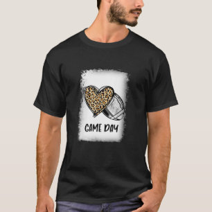 Game Fun Day mit Leopard Herz Mama Football Fan T-Shirt