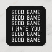 Game Game Game Ich hasse dich lustig Quadratische Visitenkarte (Rückseite)