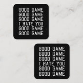 Game Game Game Ich hasse dich lustig Quadratische Visitenkarte (Vorne/Hinten)