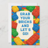 Game Gebäude blockiert Geburtstagsparty Einladung (Rückseite)