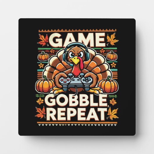 Game Gobble Repeat - Erntedank Turkey Gamer Fotoplatte (Vorderseite)