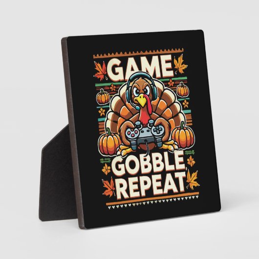 Game Gobble Repeat - Erntedank Turkey Gamer Fotoplatte (Vorderseite)