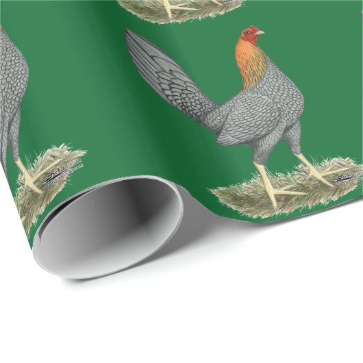 Game Hen Blue Red Geschenkpapier (Rolleneckpunkt)