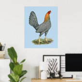 Game Hen Blue Red Poster (Heimbüro)
