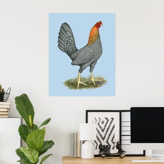 Game Hen Blue Red Poster (Heimbüro)