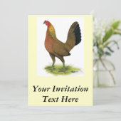 Game Hen: Pea-Combed Einladung (Stehend Vorderseite)