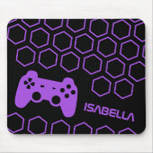 Game Hot Lila Gaming Personalisierter Name Mousepad (Vorne)