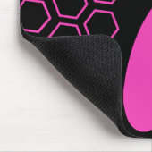 Game Hot Pink & Black Modern Personalisierter Name Mousepad (Ecke)