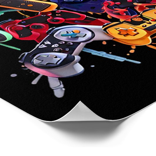 Game-Kontrolle Alle Dinge Video-Game-Controller Poster (Ecke)
