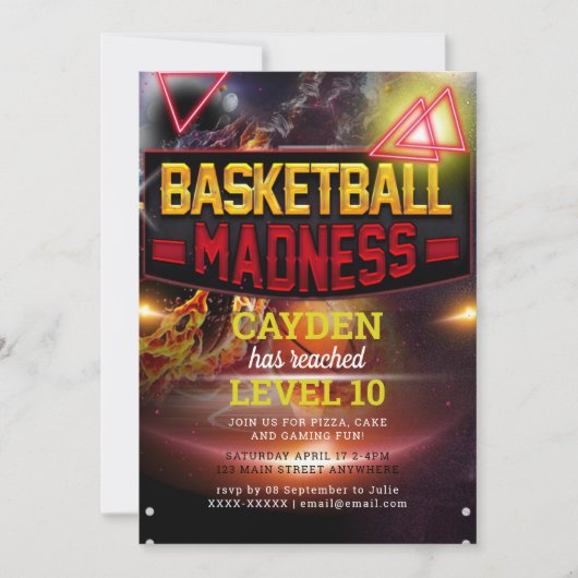 Game Level Up Gamer Birthday Einladung (Vorderseite)