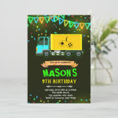 Game LKW Geburtstagseinladung Einladung (Stehend Vorderseite)