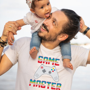 Game Master Gamer Dad Vater-tag Männer Weiß T-Shirt