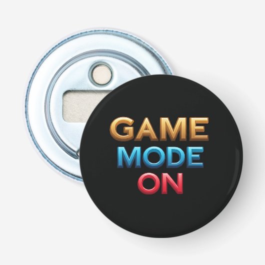 Game Mode On Button Flaschenöffner (Vorderseite)