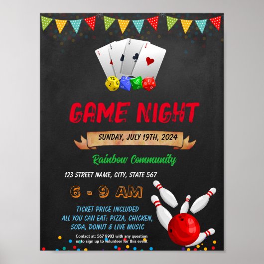 Game-Nacht-Ereignisvorlage Poster (Vorne)