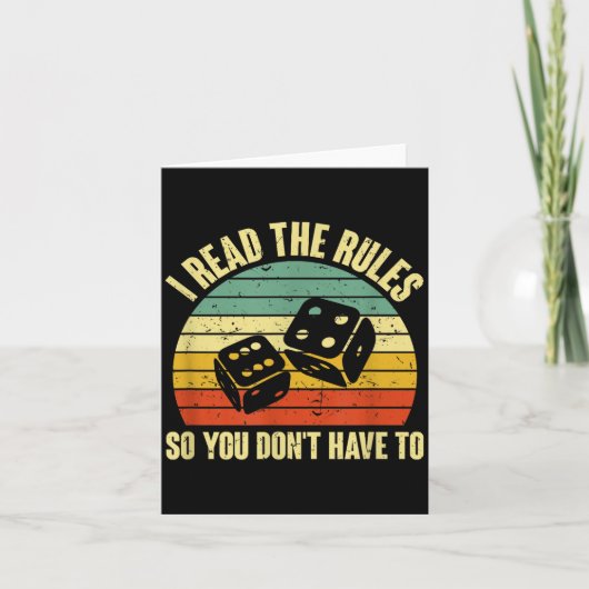 Game Night Adults Funny Board Games I Read The Rul Karte (Vorderseite)