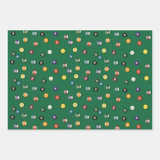 Game Night Birthday Billiard Billard Pool Table Geschenkpapier Set (Vorderseite 3)