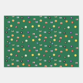 Game Night Birthday Billiard Billard Pool Table Geschenkpapier Set