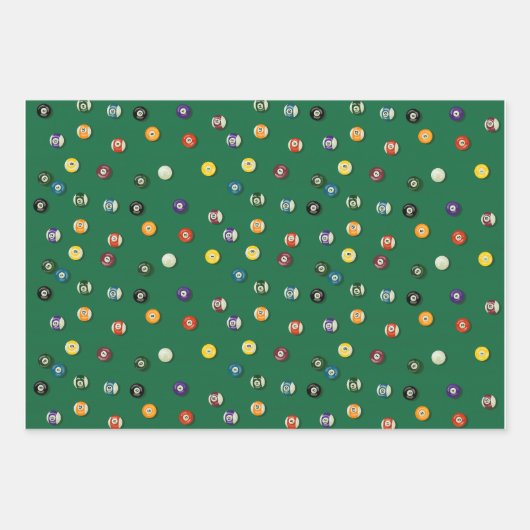 Game Night Birthday Billiard Billard Pool Table Geschenkpapier Set (Vorderseite)