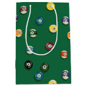 Game Night Birthday Billiard Billard Pool Table Mittlere Geschenktüte (Vorderseite)