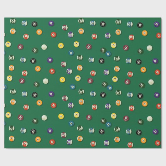 Game Night Birthday Billiard Pool Shark Geschenkpapier (Flach)