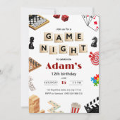 Game Night Birthday Einladung, Board Game Night Einladung (Vorderseite)