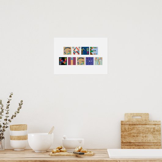 "Game Night" Board Game Alphabet Poster (Küche)