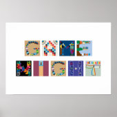 "Game Night" Board Game Alphabet Poster (Vorne)