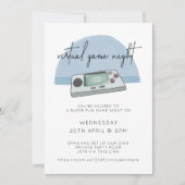 Game Night Console Gaming Blau Einladung (Vorderseite)