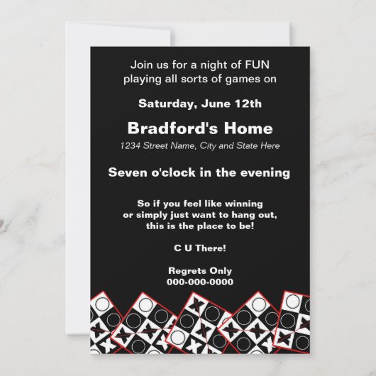 Game Night Einladungen - Gewinnen Sie mit uns (Rückseite)