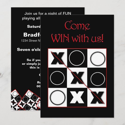 Game Night Einladungen - Gewinnen Sie mit uns (Vorne/Hinten)