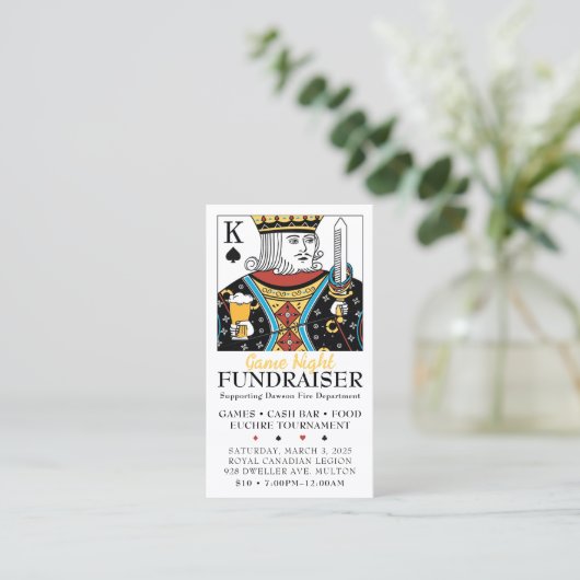 Game Night Fundraiser Tickets Euchre Turnier (Stehend Vorderseite)