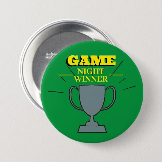 Game Night Gewinner Fun Trophy für Party Champs Le Button (Vorne & Hinten)