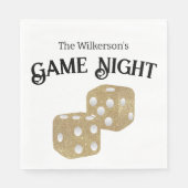 Game Night Gold Glitzer Würfel Serviette (Vorderseite)