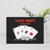 GAME NIGHT INVITATIONEN - Gefühl Lucky, Karten (Stehend Vorderseite)