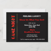 GAME NIGHT INVITATIONEN - Gefühl Lucky, Karten (Rückseite)
