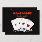 GAME NIGHT INVITATIONEN - Gefühl Lucky, Karten (Vorne/Hinten)