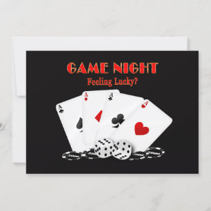 GAME NIGHT INVITATIONEN - Gefühl Lucky, Karten
