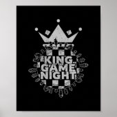 Game Night King Board Game Geek Funny Gamer Poster (Vorne)
