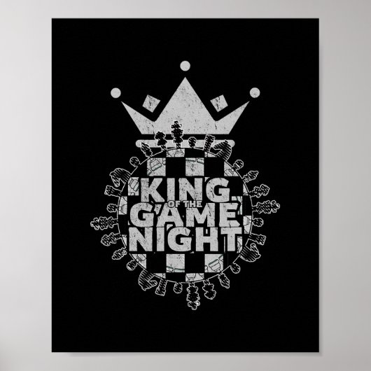 Game Night King Board Game Geek Funny Gamer Poster (Vorne)
