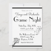 Game Night Party Einladung Black and White Retro (Vorderseite)