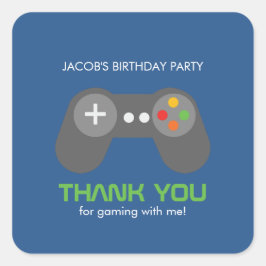 Game Night Theme Geburtstag Quadratischer Aufkleber