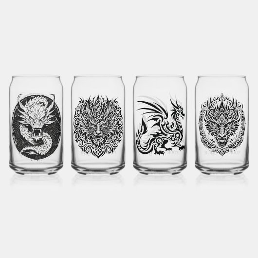 Game Night Unique Dragons 4 Personalize Text Dosenglas (Hinten)