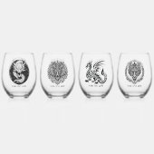 Game Night Unique Dragons 4 Personalize Text Weinglas Ohne Stiel (Vorderseite)