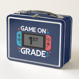 Game On 1. Klasse Zurück zur Schule Lustiger Gamer Metall Brotdose