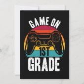 GAME ON 1st Grade Video Game School Student Einladung (Vorderseite)