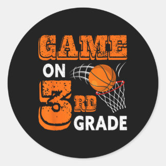 Game On 3. Klasse Bysketbyll Byck Zur Schule Lusti Runder Aufkleber