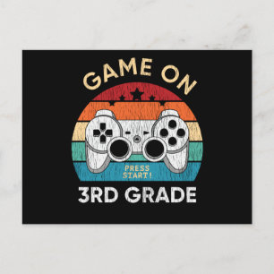 Game On 3rd Grade Video Game Back to School Gamer Postkarte