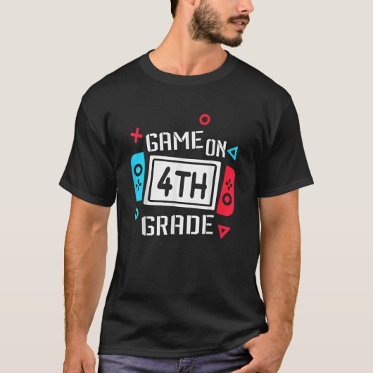 Game On 4th Grade Boys Kids Fourth Grade Back To S T-Shirt (Vorderseite)