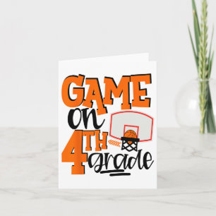Game On 4th Grade Fun Sketll School T Shirt Karte
