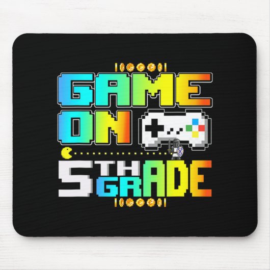 Game on 5th Grad Gaming Video Gamer Back to Schoo Mousepad (Vorne)